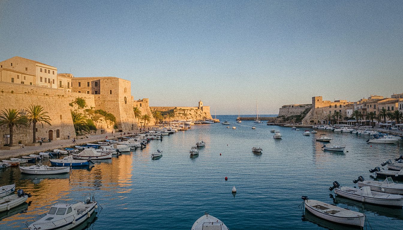El puerto de Ciutadella con la suave luz del final de la tarde